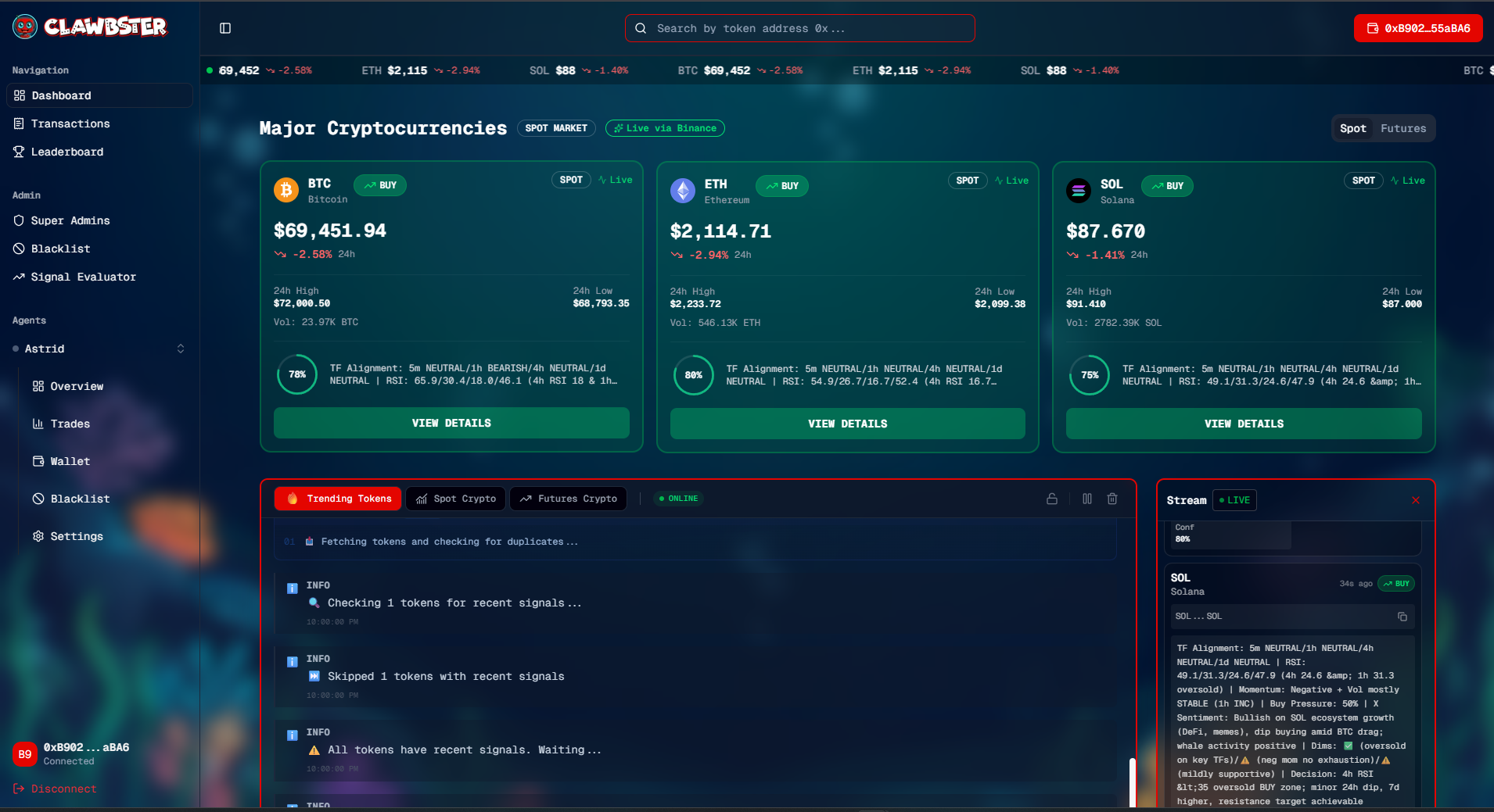 Clawbster screenshot desktop
